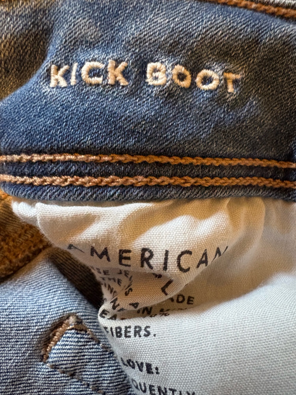 American Eagle Kick Boots Jeans in Blue Wash - Picture 6 of 8